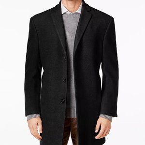 New, with tags,Calvin Klein Men's Prosper Wool-Blend X-Fit Overcoat- 38s, Black